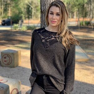 Lace detail sweater